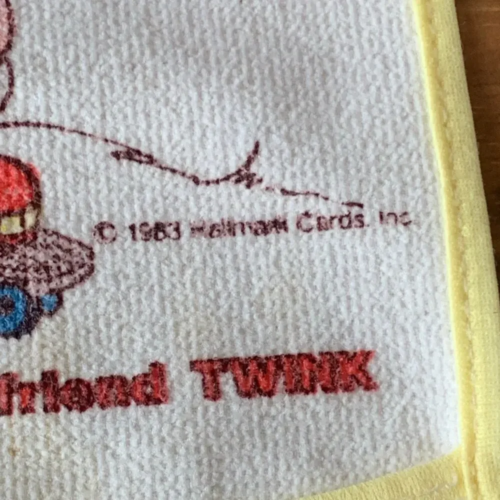 RAINBOW BRITE & TWINK Gerber Bib Vintage Terry Pocketed Toddler 1983 USA READ